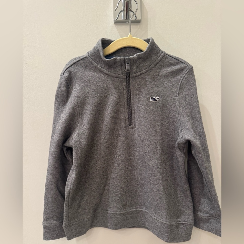 4T Boys Vineyard Vines Charcoal Gray Quarter Zip-Up Sweater Pullover